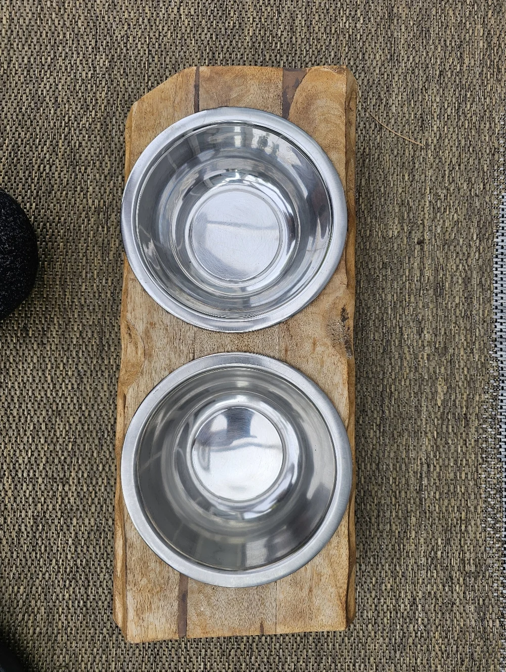 Large Wooden Double Pet Bowl Stand with Removable Stainless Steel Bowls